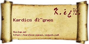 Kardics Ágnes névjegykártya