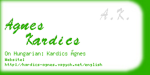 agnes kardics business card