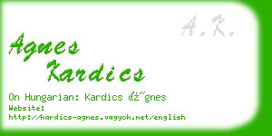 agnes kardics business card